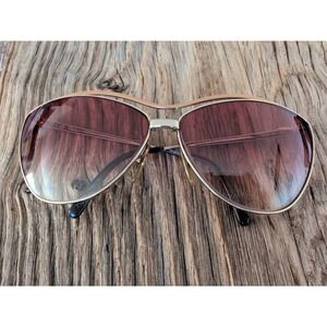 Vintage Saphira 4098 Red Gold Oval Cat-Eyed Metal Sunglasses Italy FRAMES ONLY